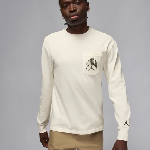 Jordan Other - Jordan Off-White Long Sleeve Pocket Tee with Pocket Logo